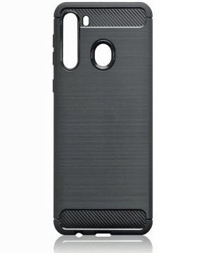 Carbon Fibre Gel case for Samsung Galaxy A21 Black