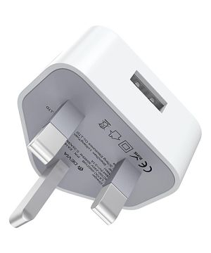 Devia 2.1A USB 3-Pin UK Charging Plug 