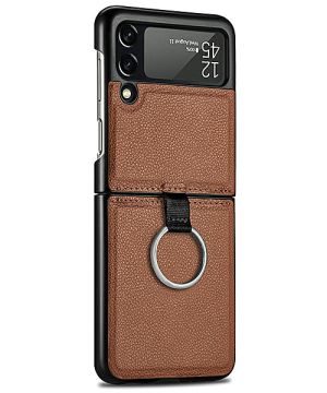 GriZZly Protective Ring Leather Wallet Case for Galaxy Z Flip 4