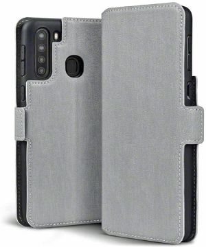 Low Profile Wallet Case for Samsung Galaxy A21 Grey